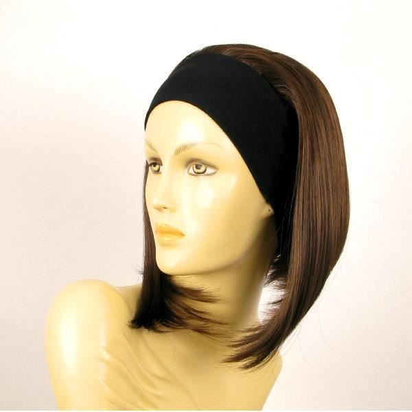 Perruque Bandeau Châtain Méché Cuivré - Longueur Moyenne - Synthétique - Neuf Avec étiquettes