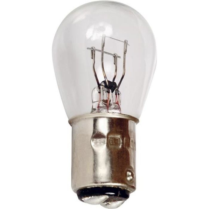 Boite de 10 ampoules de stop 12V 21W/5W 2 plots Bay15d origine