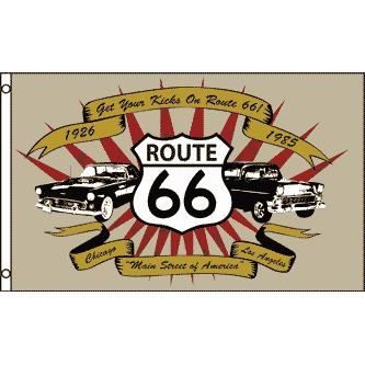 Drapeau Route 66 150x90cm - américain Haute qua…