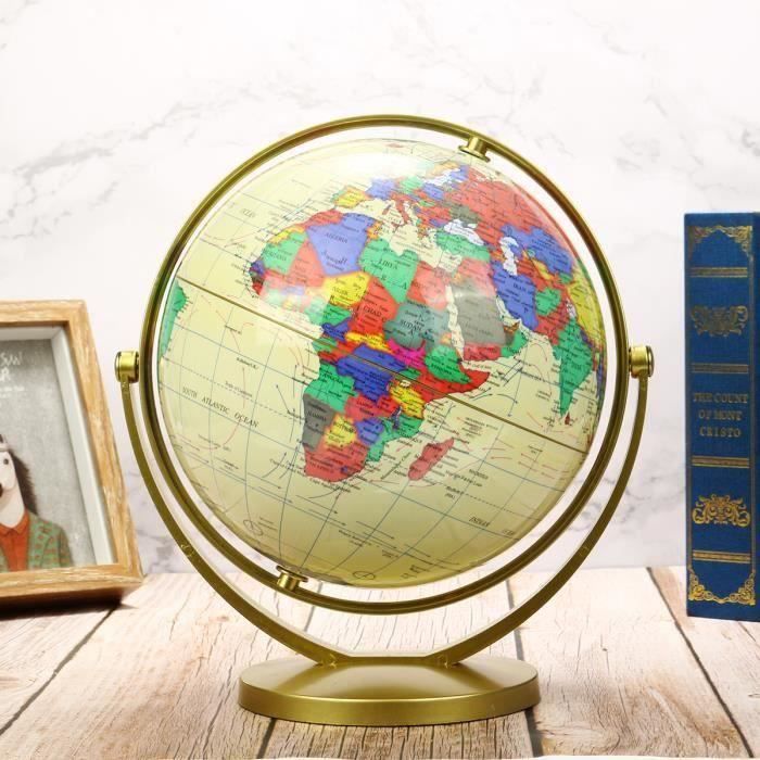 Rotation de la Terre Globe Carte du monde Présentoir pivotant géographie jouet éducatif 20 cm 