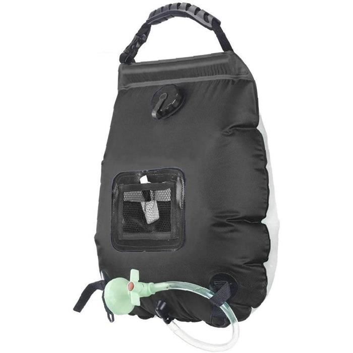 Gohytal Sac de douche solaire de 20 L - Pour camping - Indicateur de température - Pour randonnée, escalade, pique-nique, plage