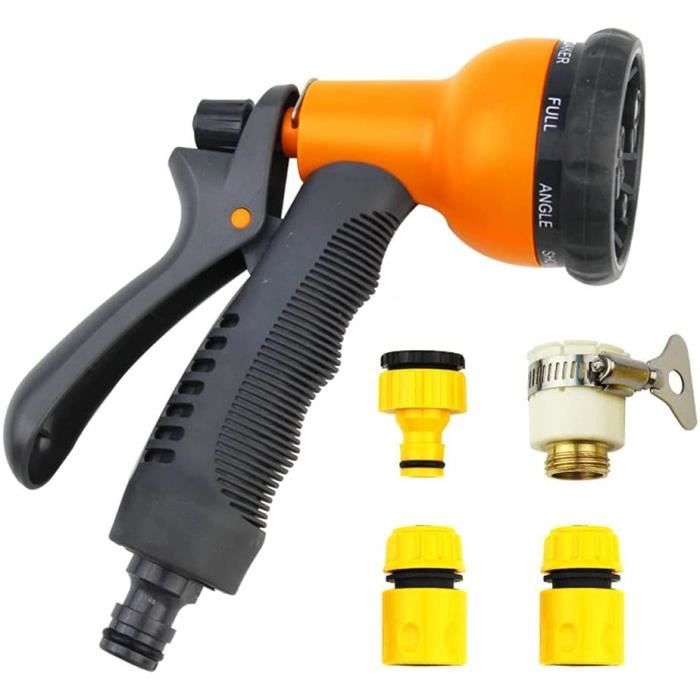 Pistolet De Pulvérisation Pour Tuyau D'arrosage, 9 Modes Réglables, Buse De Tuyau Haute Pression En Métal Robuste (bleu Lac