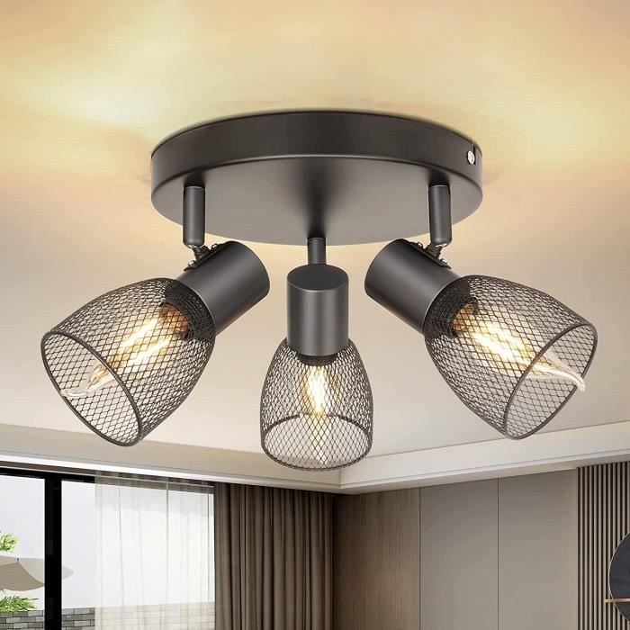 Spots Encastrables LED Orientables GU10 - Noir | 2 Pièces | Pour Plafond Cuisine, Couloir | Sans Ampoules