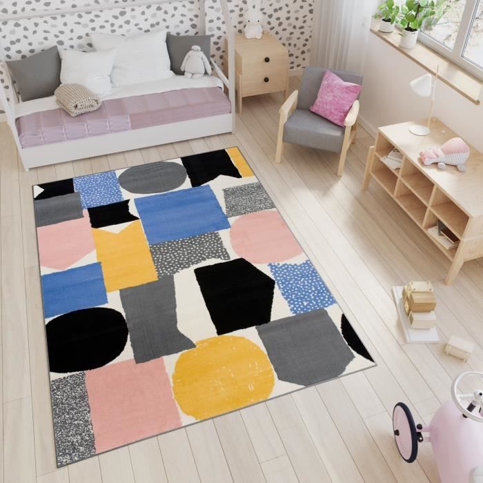 Tapiso Tapis De Chambre Enfant Bebe Ado Moderne Geometrique Rose Jaune Bleu Jeu Resistant Fin 120 X 170 Cm Achat Vente Tapis Soldes Sur Cdiscount Des Le 20 Janvier Cdiscount