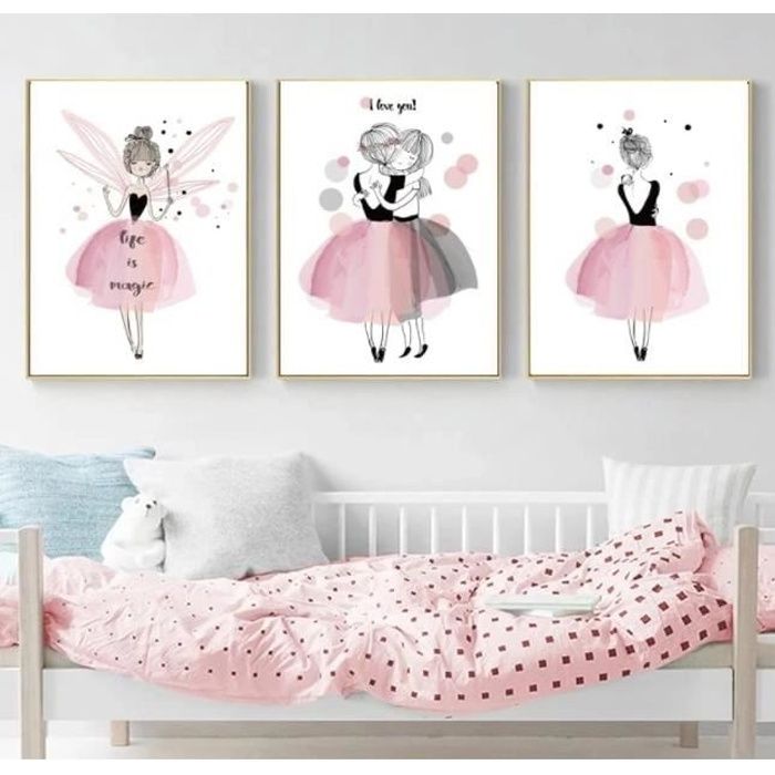 Youihom Tableau Nom Personnalisé Affiche Decoration Murale Enfant Poster Chambre Fille Toile Deco Murale Bebe Cadeau 21x30cm sans Cadre