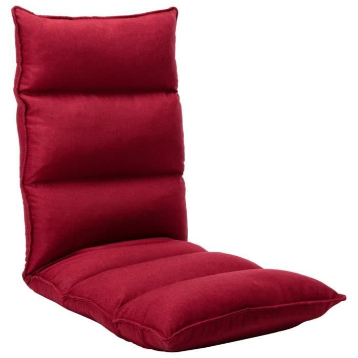 Home® Chaise de Salon Scandinave - Chaise pliable de sol - Chaise de salle à manger Rouge bordeaux Tissu 6377