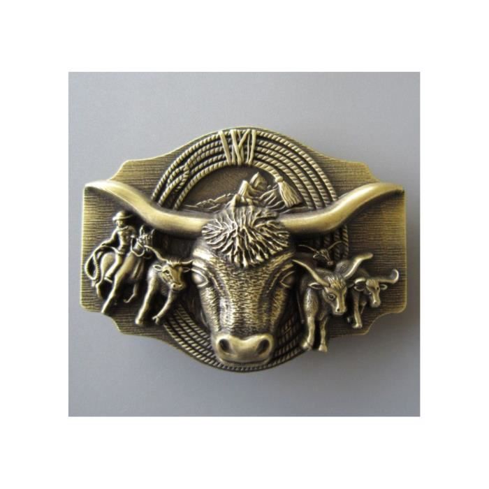 BOUCLE DE CEINTURE METAL 40 MM BRONZE WESTERN BISON