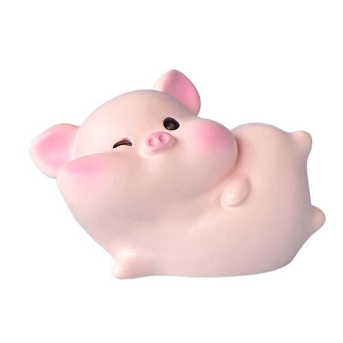 HEALLILY Porc Miniature résine Cochon Figurine Mignon Objets de Collection Jouet pour fée Jardin Maison de poupée bonsaï Micro Paysage décor 5 pcs 