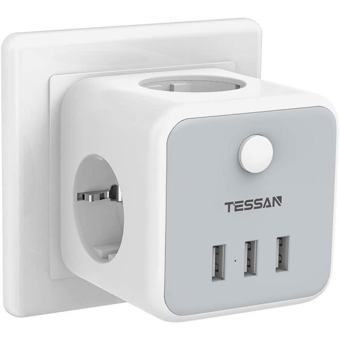 Prises, multiprises et accessoires électriques Tessan 6 en 1 Prise