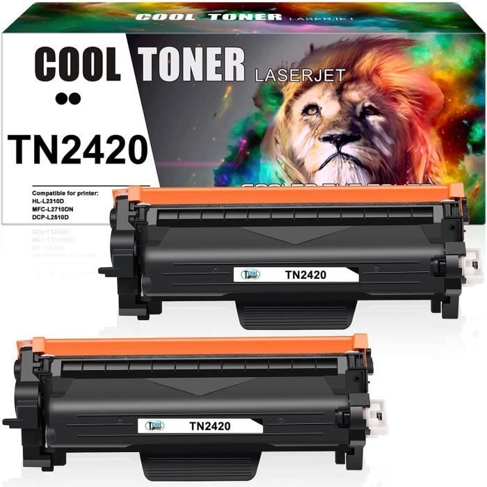 2 Packs Toner Compatible pour Brother TN2420 pour Brother DCP