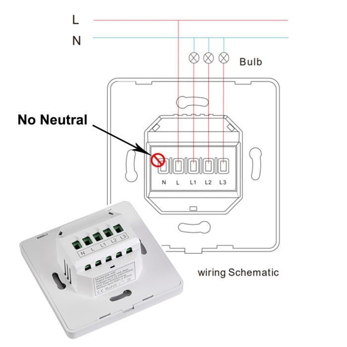 Version Wi-Fi 1 gang sans fil neutre Interrupteur Mural Tactile Intelligent  Tuya Wifi Zigbee, Commande Vocal - Cdiscount Bricolage