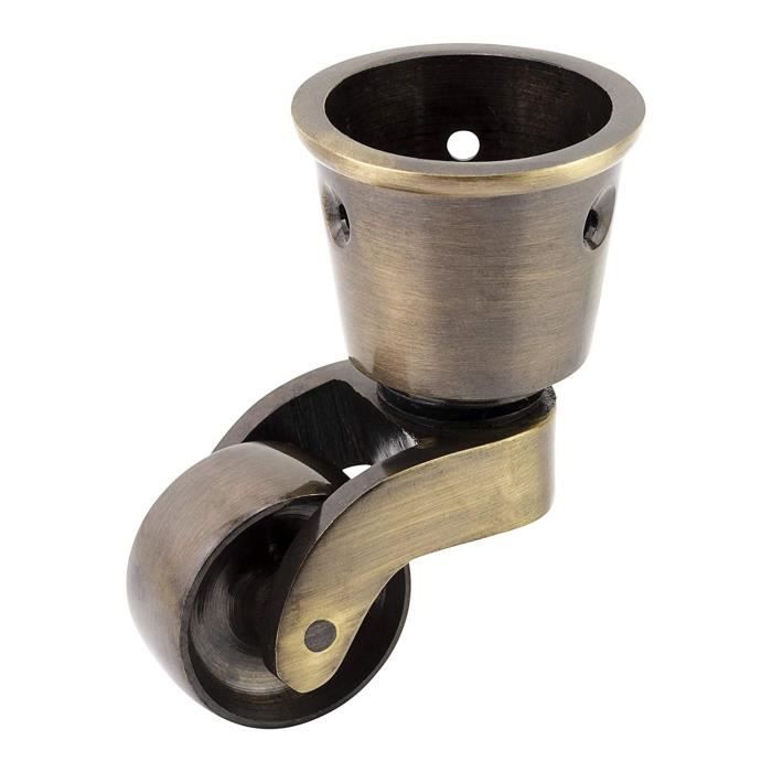 Roulette En Laiton Massif Avec Roue De 28 Mm (pièce Unique) – Laiton Massif Véritable – Effet Vintage Antique – Raccord Style Tasse – Entreprise