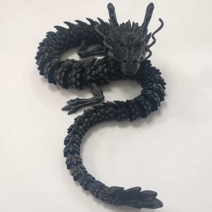 Noir 45cm Dragon articulé chinois Long Flexible et réaliste
