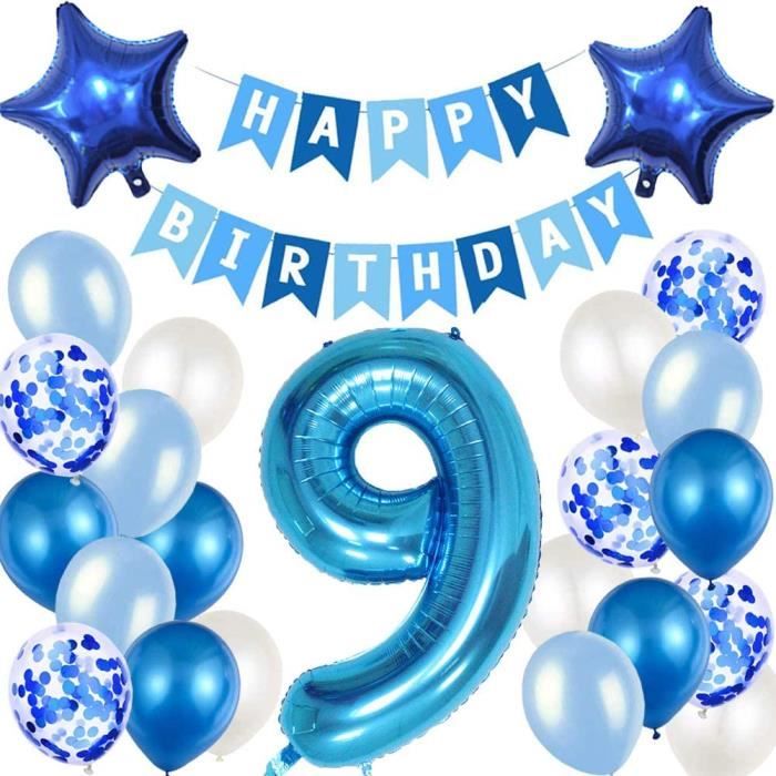 9ans Anniversaire Decorations 9ere Happy Birthday Balloons Fete 6eme Ballons Decoratifs Chiffre 9 Ballons Anniversaire 9an 637 Cdiscount Maison