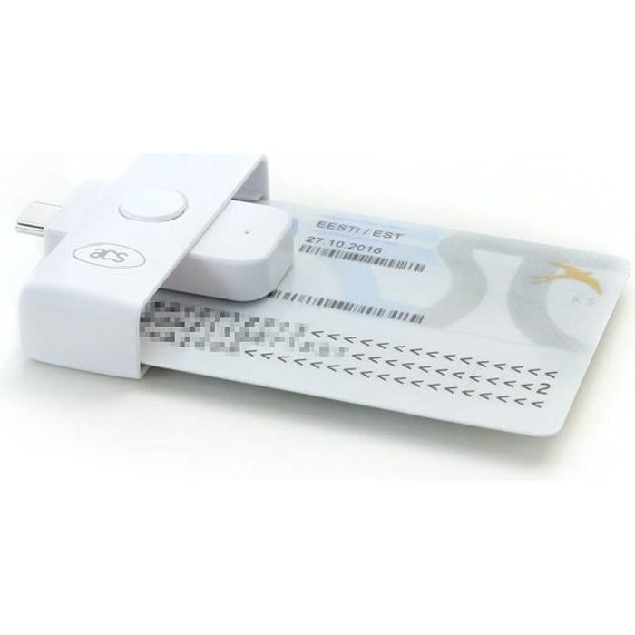 Accessoires Pour Cartes Mémoire - Acs Acr39u-nf Ii Usb-c Pocketmate Lecteur Carte D'identité Eid Card Compact Type-c Blanc