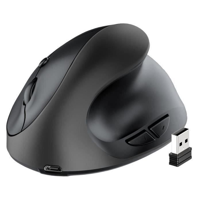 Souris Sans Fil Optique USB - 1600 DPI - 6 Boutons - Noir Brillant - Neuf Sous Blister