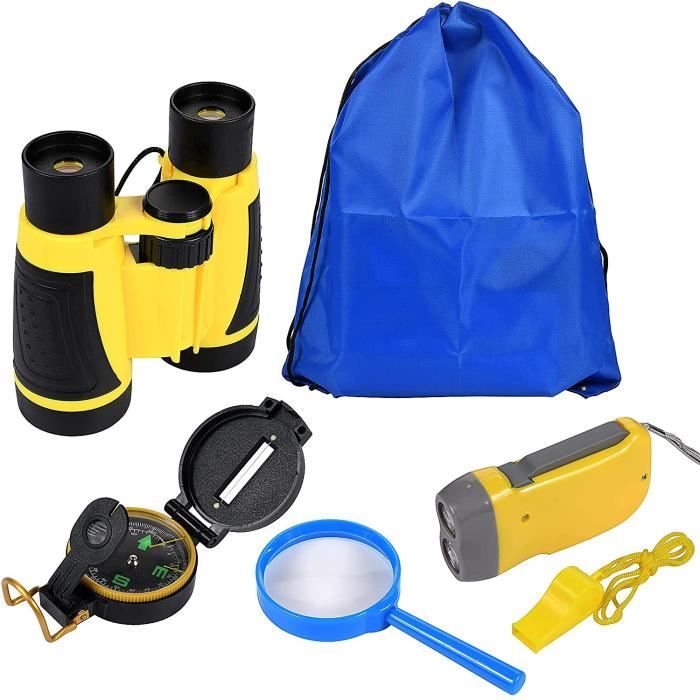 Lampe Torche Outdoor Explorer Set avec Paire de Jumelles Sac à Dos Jouet Vacances Camping Randonnée Loupe Un Sifflet Funmo Kit Exploration denfants pour Camping Randonnée Boussole Lampe Torche Outdoor Explorer Set avec Paire de Jumelles Sac à Dos Jouet Vacances Camping Randonnée Loupe Un Sifflet Funmo Kit Exploration denfants pour Camping Randonnée Boussole
