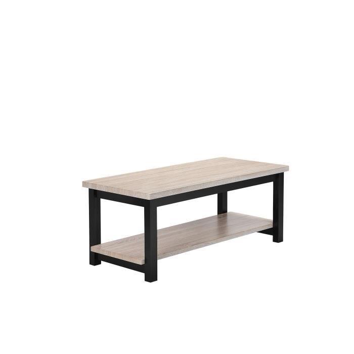 Table Basse Noire Et Bois Clair Winona Achat Vente Table Basse