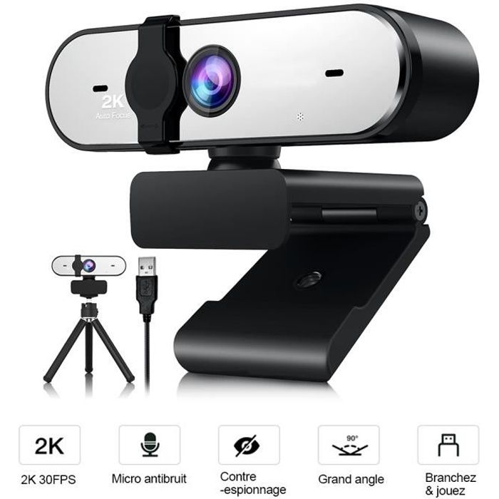 Odec Webcam 1080p Full HD avec Microphone stéréo pour vidéo Chat et Enregistrement Compatible avec Windows Mac et Android