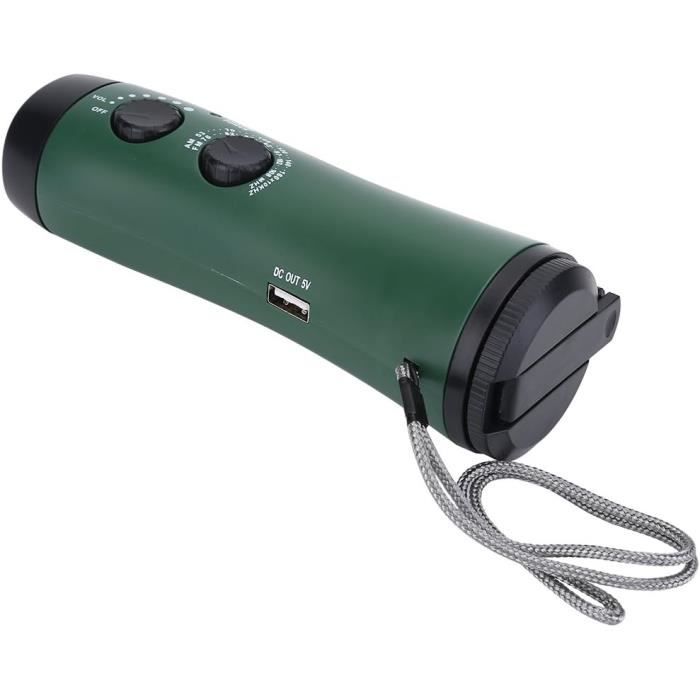 Lampe De Poche à Manivelle Dynamo Radio Chargeur USB - Torche LED D'Urgence Rechargeable Portable SOS Pour Camping, Maison Et Voyages