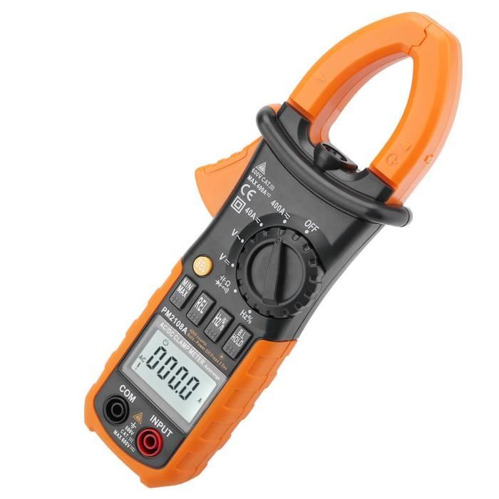 Proster 600A Pince Ampèremétrique Numérique NCV, 2000count Multimetre Professionnel TRMS Pince Multimètre Courant AC Tension AC/DC NCV Continuité Résistance Température Diode Hz