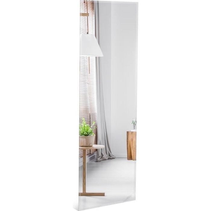 COSTWAY Miroir Mural Psyché Rectangulaire sans Cadre 110 x 38 cm Pleine Longueur Bord Biseauté Suspendu Vertical ou Horizontal