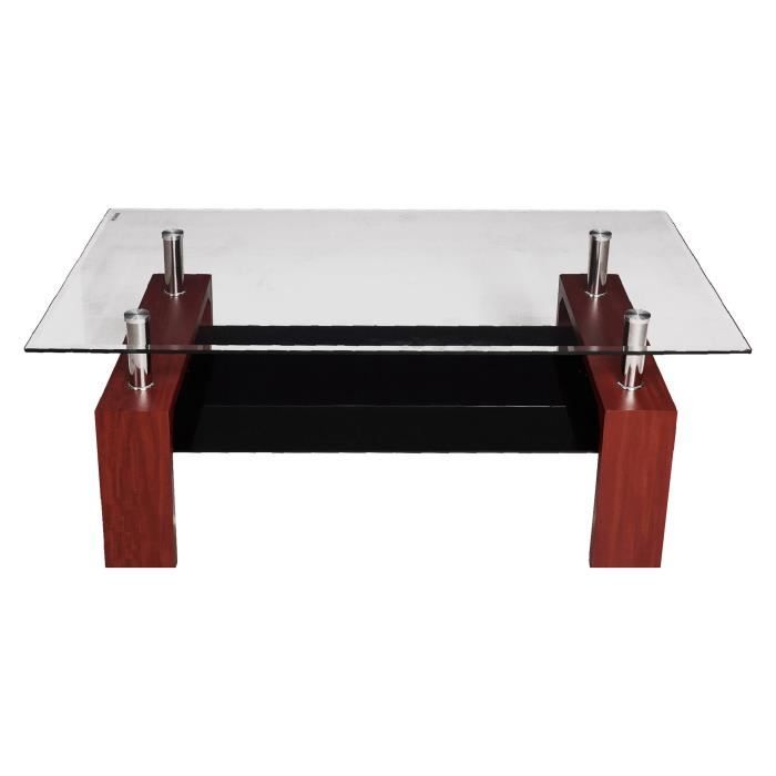Table Basse Salon Moderne Rectangulaire Verre Trempé Blanc - Table D'Appoint Avec Rangement
