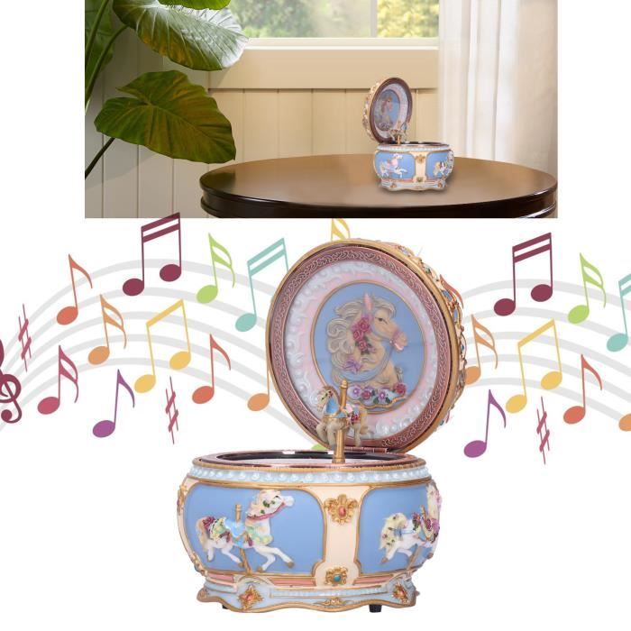 WEofferwhatYOUwant Boîte à Musique Espace Carrousel Lunaire Rotatif - Fly Me To The Moon
