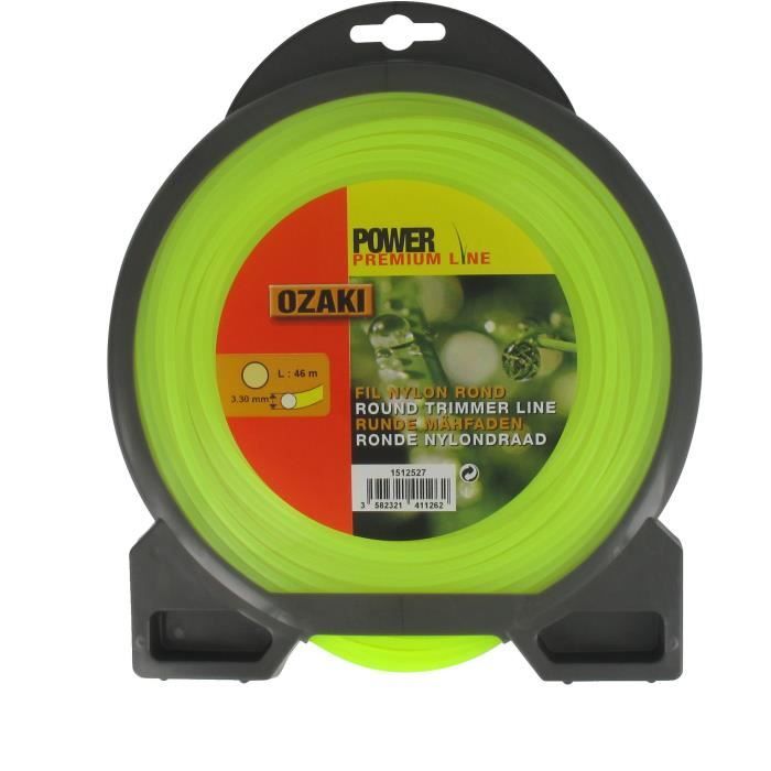 JARDIN PRATIC Fil nylon rond premium line OZAKI pour tondeuse - Ø 3,3 mm