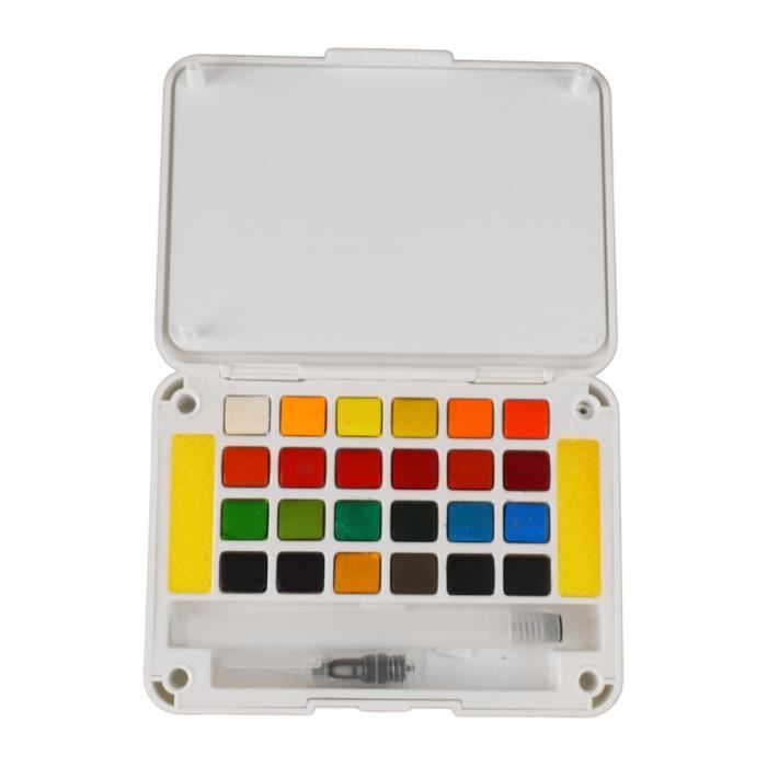 Aquarelle Solide 18 Couleurs En Format Éventail Pliable – Kit De Voyage Avec Pinceau à Eau – Idéal Plein Air & Débutants