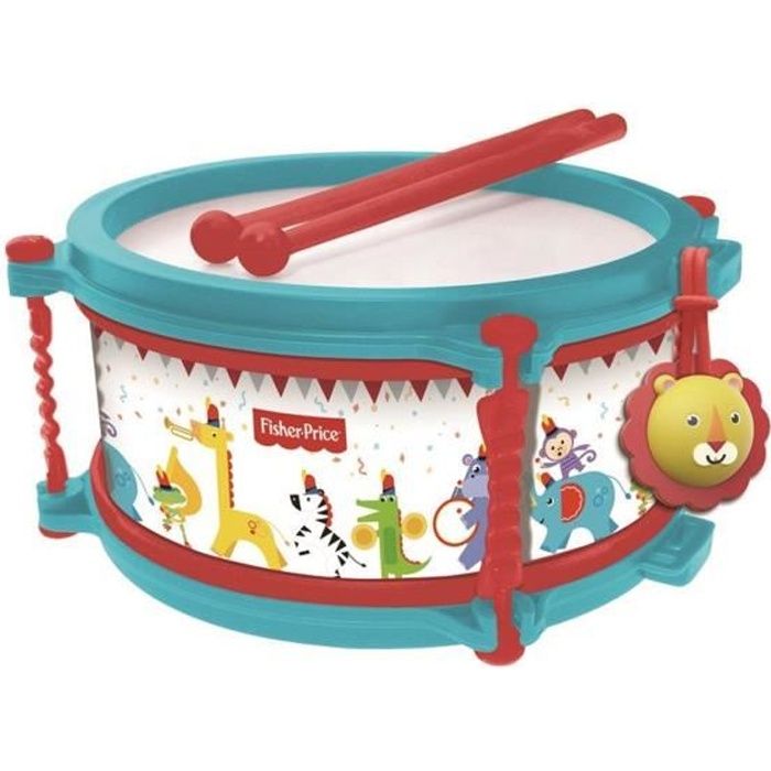 FISHER PRICE Tambour - Diamètre 16 cm - Avec boîte plastique