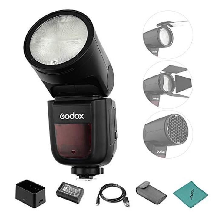 Flash Godox V100O Tête Ronde - Speedlite TTL HSS 100Ws Écran Tactile