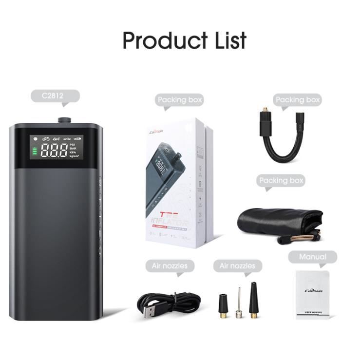 Pompe à Air Portable Intelligente - Rechargeable, Arrêt Auto, 2 Vitesses, Pour SUP, Bateaux, Matelas Gonflables