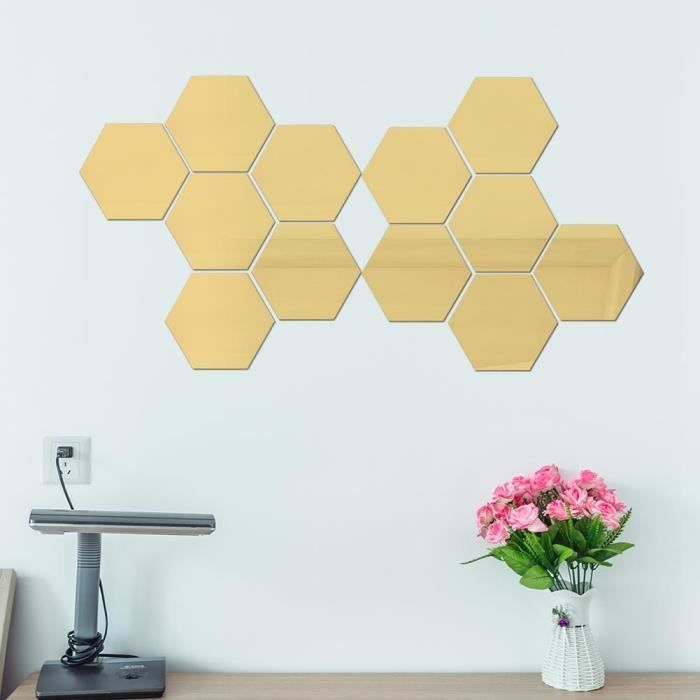 Sticker Mural 3D Romy N260 – Blanc Et Doré – Autocollant Amovible