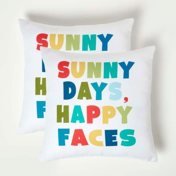 Coussin dextérieur imperméable multicolore Sunny Days 45 x 45 cm – Lot de 2