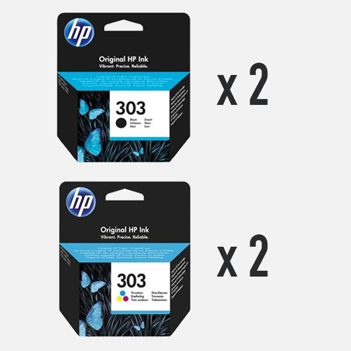 Pack HP 303 Authentique - Cartouches D'encre Originales - Lot De 2