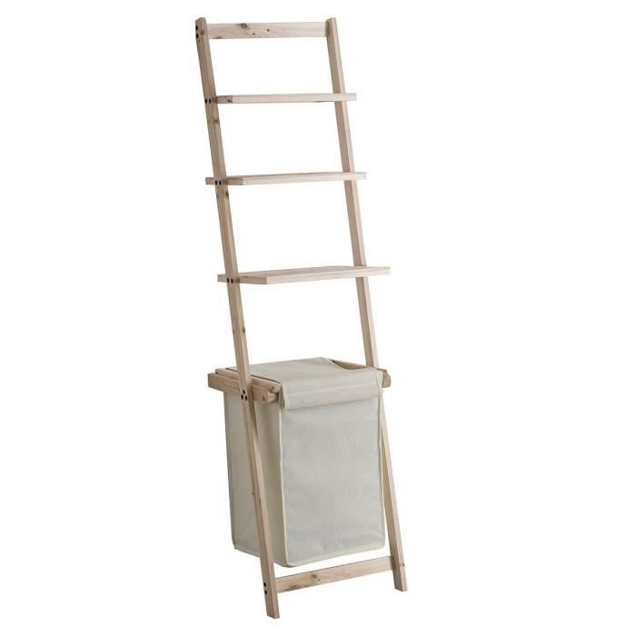 Meuble Echelle Avec Panier A Linge Beige Achat Vente Colonne Armoire Sdb Meuble Echelle Avec Panier Cdiscount