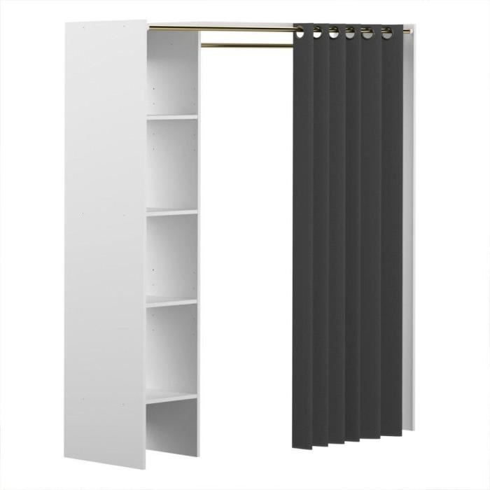 Pix Dressing Extensible Blanc Rideau Anthracite Achat Vente Amenagement Dressing Pix Dressing Extensible Bla Cdiscount