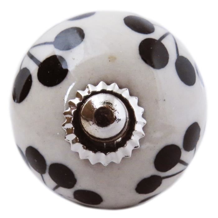 Lot De 6 Boutons Vintage Motif Relief Gris Noir - Diamètre 2,2 Cm - Référence 3402 - Fabriqué En France