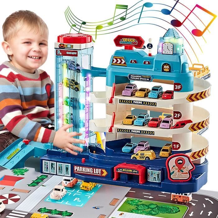 Garage Voiture Enfants, 3 Niveaux avec 10 Voitures,Jouet De Piste Avec  Lumière Et Son,Circuit Voiture pour Enfants à partir de 3+Ans - Cdiscount  Jeux - Jouets