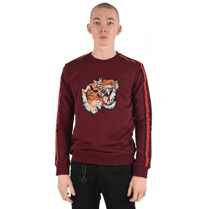 Project X Paris Sweat Tigre Bandes sur Les Manches Homme M Bleu