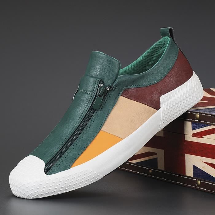 Sneakers Homme INSFITY Vert fonce Fermeture clair Casual