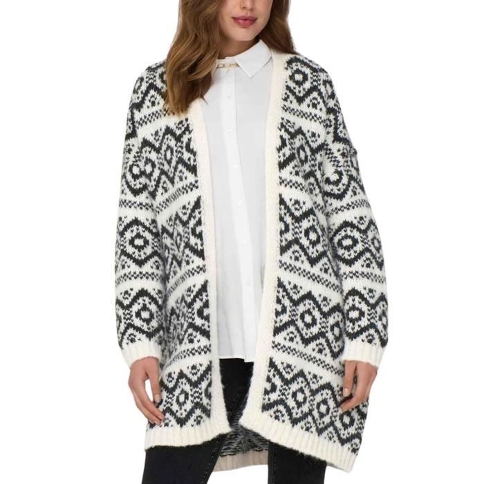 Gilet femme ONLY Carin Life Imprime integral Blanc Blanc Cdiscount Pret a Porter