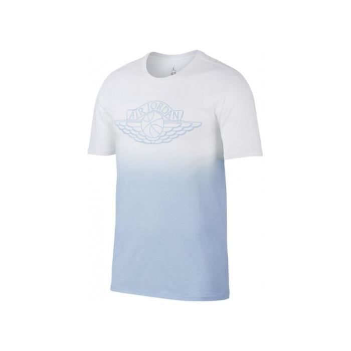 white and blue jordan t shirt