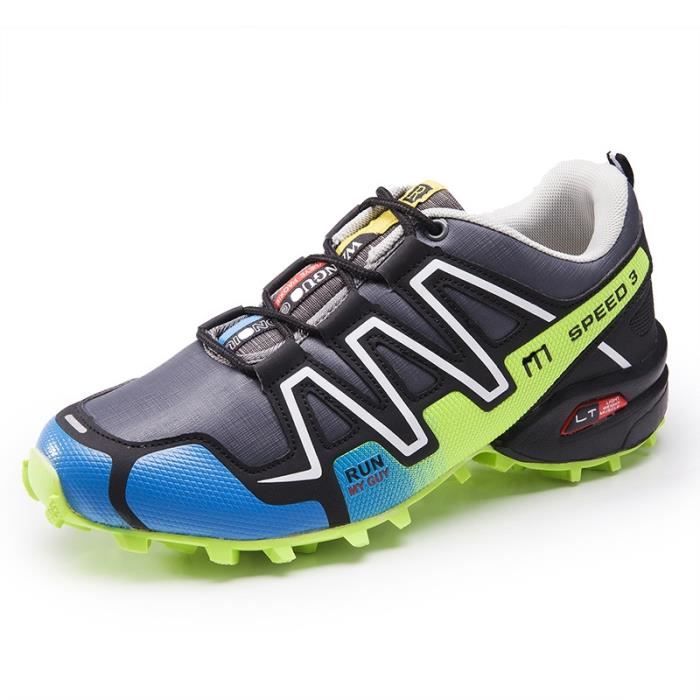 Chaussure de Running Homme - INSFITY - Multisport - Gris Vert - Antidérapant Respirant