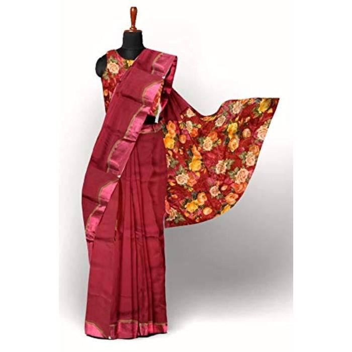 Mousseline De Soie Sari Indien - Mousseline De Soie Sari En