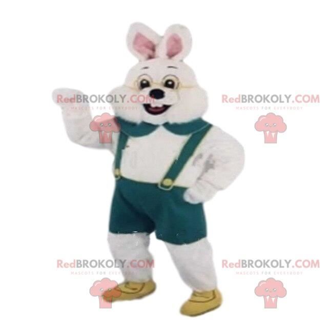 Mascotte lapin blanc avec une salopette verte. Costume lapin - Costume  Redbrokoly.com personnalisable - Cdiscount Jeux - Jouets