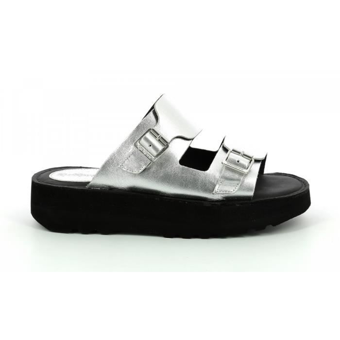 KICKERS Mules Kick Hot argent Femme Argent Cdiscount Chaussures