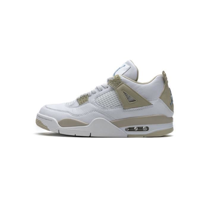 NIKE AIR JORDAN 4 Retro Chaussures de Basket Pas Cher pour Femme Homme  Blanc Brun - Cdiscount Prêt-à-Porter