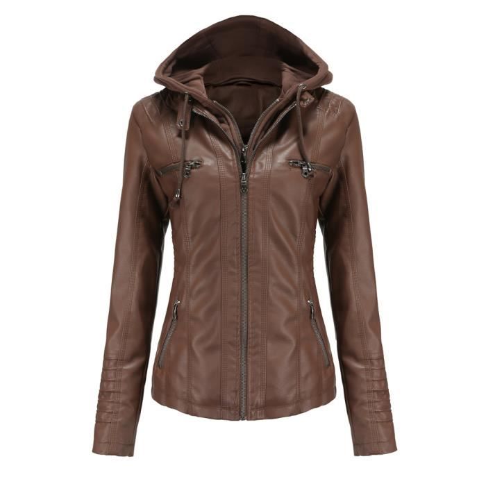 Veste ?� capuche pour femme - Veste d'hiver longue - Automne - Veste ?� capuche - Veste demi 